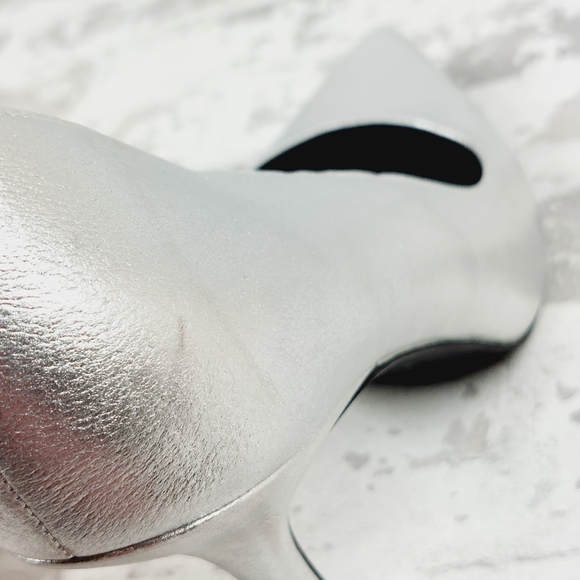NEW Abound Iris D'orsay Pump In Silver Metallic Pointy Toe Heels X126 - Picture 13 of 16